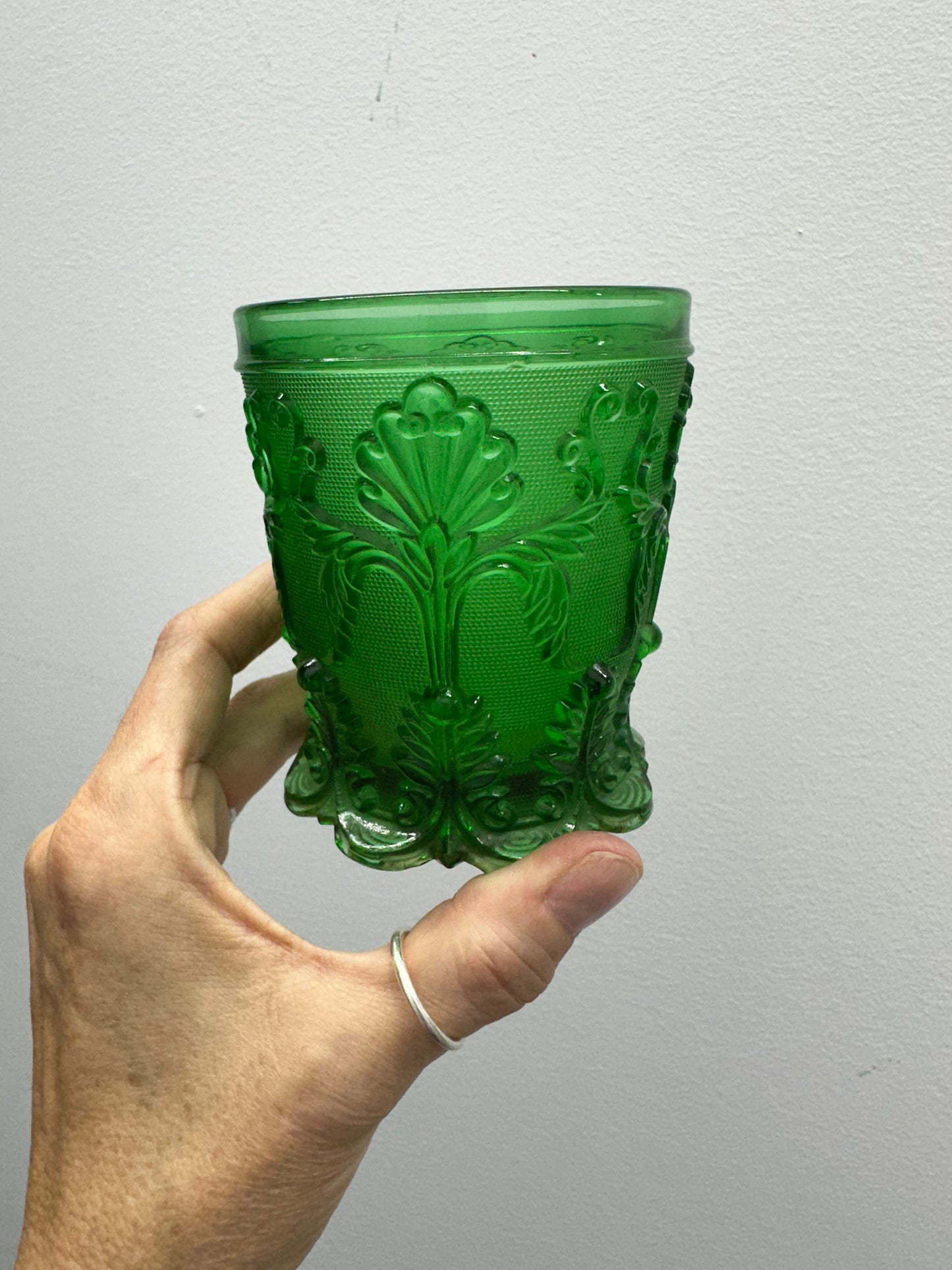 Antique Pressed Glass Gothic Revival Tumbler - French