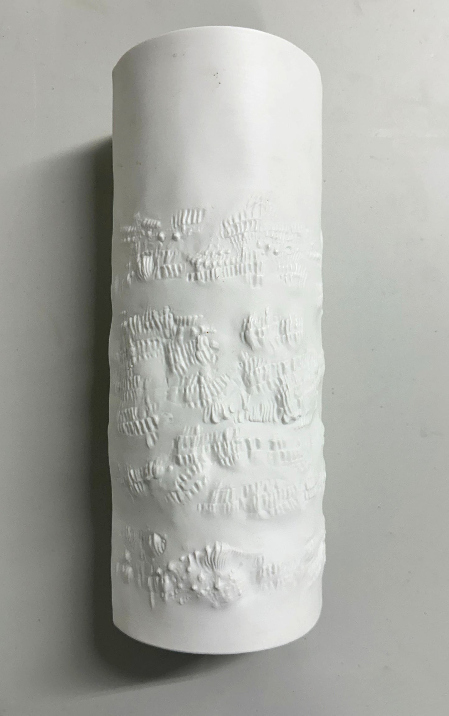 1960's Hutschenreuther, Germany. Large Op-Art White Bisque Porcelain Vase