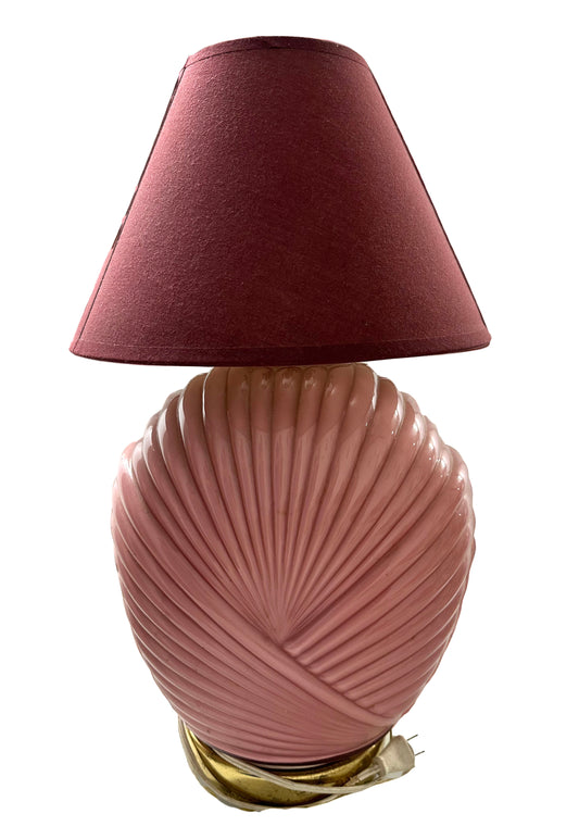 1980s Palm Beach Pink Ceramic Table Lamp